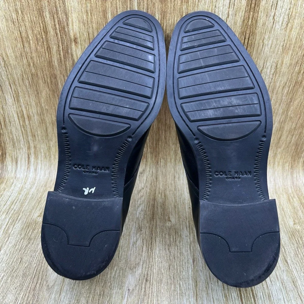 Cole Haan Hawthorne Men's Size 9.5 M Black Leather Plain Toe Dress Shoes C32351